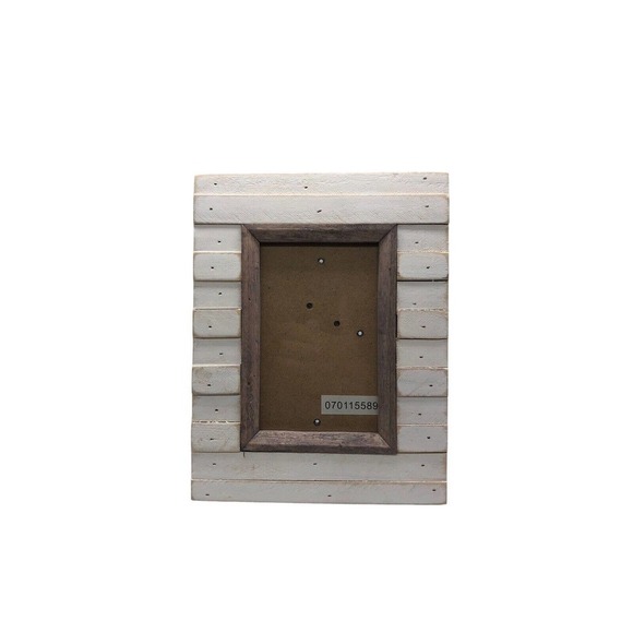 Shiplap Wood Photo Frame 3x5Picture Nautical White Beach Coastal 3"x5" Print - Picture 2 of 4